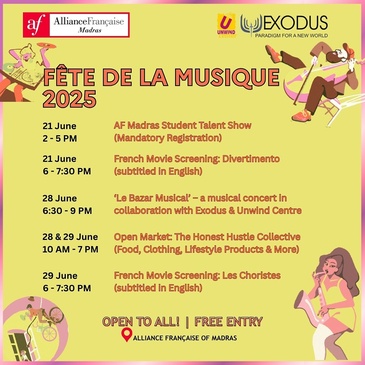 Alliance Française of Madras presents FÊTE DE LA MUSIQUE 2025